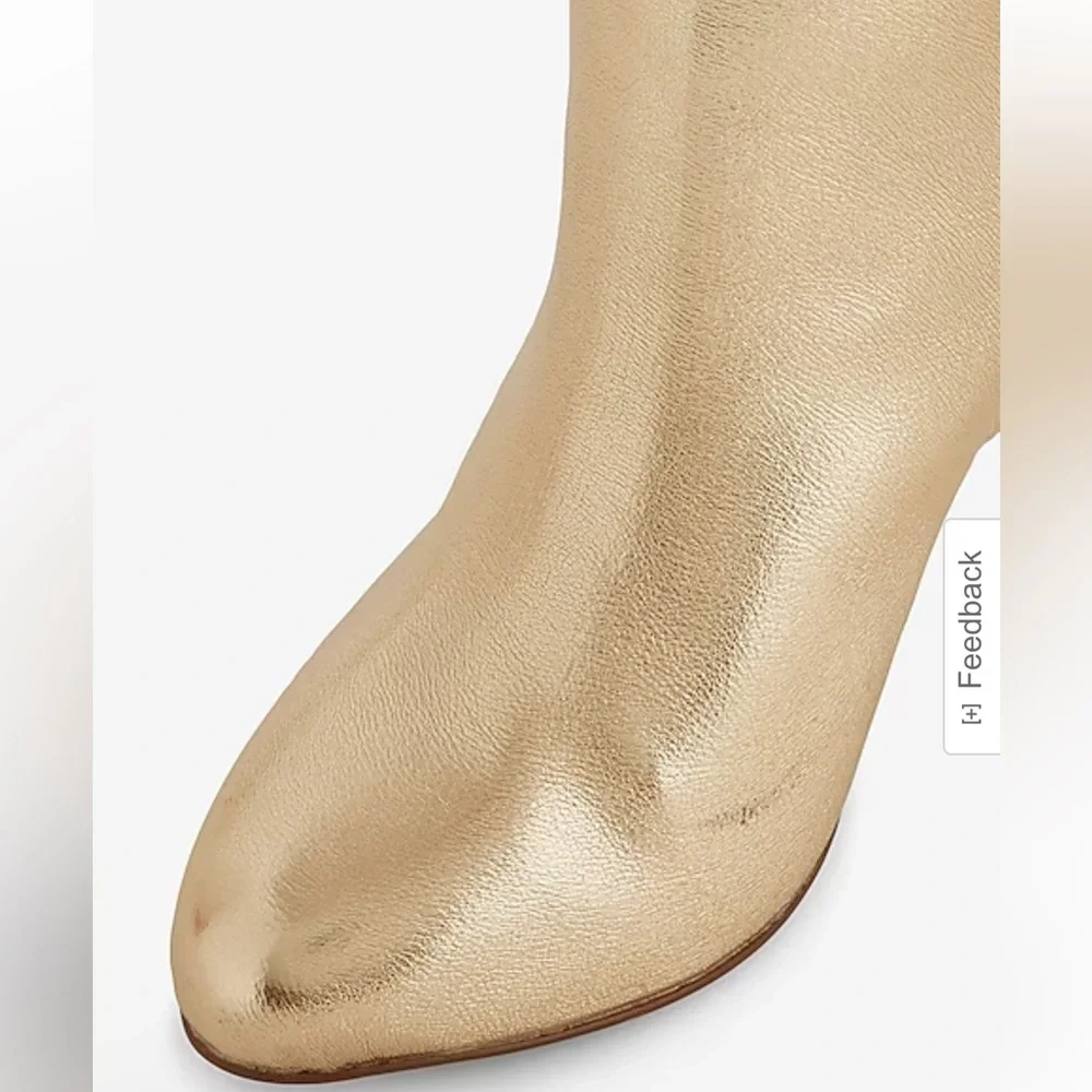 Brian Atwood x Express Metallic Over The Knee Heeled Boots Size 7.5